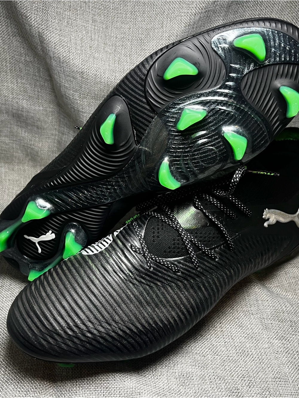 Puma FTR future elite Black Soccer Cleats with Neon Green Studs